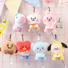 Load image into Gallery viewer, 12cm KPOP BT21 BTS Soft Plush Toy Plush Keychain Bag Pendant Key Ring Stuffed Cartoon Toy Gift Tata Cooky Chimmy Koya Shooky Mang RJ