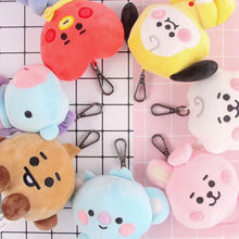 Load image into Gallery viewer, 12cm KPOP BT21 BTS Soft Plush Toy Plush Keychain Bag Pendant Key Ring Stuffed Cartoon Toy Gift Tata Cooky Chimmy Koya Shooky Mang RJ
