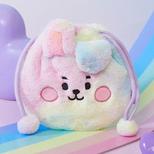 Load image into Gallery viewer, KPOP BTS BT21 Gradient Plush Soft Storage Bag Rainbow Cartoon Large Capacity Drawstring Pocket for Cosmetics Stationery