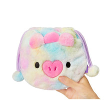 Load image into Gallery viewer, KPOP BTS BT21 Gradient Plush Soft Storage Bag Rainbow Cartoon Large Capacity Drawstring Pocket for Cosmetics Stationery
