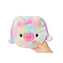Load image into Gallery viewer, KPOP BTS BT21 Gradient Plush Soft Storage Bag Rainbow Cartoon Large Capacity Drawstring Pocket for Cosmetics Stationery