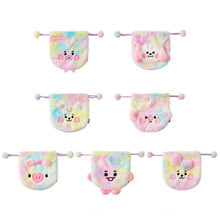 Load image into Gallery viewer, KPOP BTS BT21 Gradient Plush Soft Storage Bag Rainbow Cartoon Large Capacity Drawstring Pocket for Cosmetics Stationery