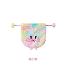 Load image into Gallery viewer, KPOP BTS BT21 Gradient Plush Soft Storage Bag Rainbow Cartoon Large Capacity Drawstring Pocket for Cosmetics Stationery