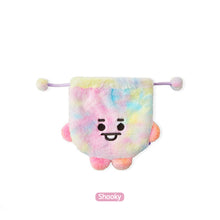 Load image into Gallery viewer, KPOP BTS BT21 Gradient Plush Soft Storage Bag Rainbow Cartoon Large Capacity Drawstring Pocket for Cosmetics Stationery