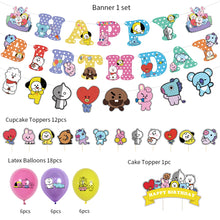 Load image into Gallery viewer, BTS Latex Balloon Birthday Party Supplies Confetti Happy Birthday Balloons Party Decorations for Bangtan Boys Fans Fans Gift