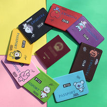 Load image into Gallery viewer, BTS BT21 Leather Travel Passport Holder Passport Case Passport Holder Cover Slim ID Card Case Passport Protector