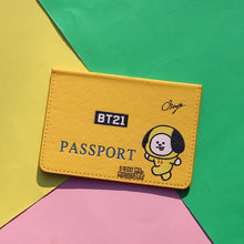 Load image into Gallery viewer, BTS BT21 Leather Travel Passport Holder Passport Case Passport Holder Cover Slim ID Card Case Passport Protector
