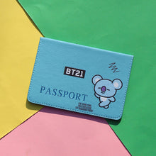 Load image into Gallery viewer, BTS BT21 Leather Travel Passport Holder Passport Case Passport Holder Cover Slim ID Card Case Passport Protector