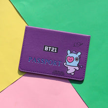 Load image into Gallery viewer, BTS BT21 Leather Travel Passport Holder Passport Case Passport Holder Cover Slim ID Card Case Passport Protector