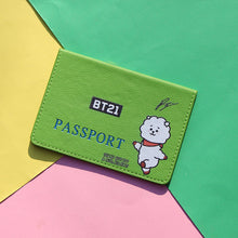 Load image into Gallery viewer, BTS BT21 Leather Travel Passport Holder Passport Case Passport Holder Cover Slim ID Card Case Passport Protector