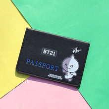 Load image into Gallery viewer, BTS BT21 Leather Travel Passport Holder Passport Case Passport Holder Cover Slim ID Card Case Passport Protector