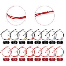 Load image into Gallery viewer, BTS BT21 Fashion Handmade Wishing Bracelet Red Black Rope Bracelet Hand Rope Couple Bracelet