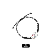 Load image into Gallery viewer, BTS BT21 Fashion Handmade Wishing Bracelet Red Black Rope Bracelet Hand Rope Couple Bracelet