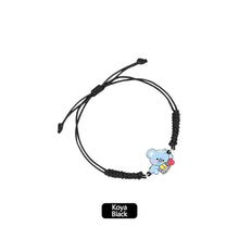 Load image into Gallery viewer, BTS BT21 Fashion Handmade Wishing Bracelet Red Black Rope Bracelet Hand Rope Couple Bracelet