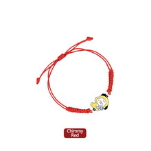 Load image into Gallery viewer, BTS BT21 Fashion Handmade Wishing Bracelet Red Black Rope Bracelet Hand Rope Couple Bracelet