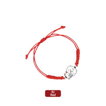 Load image into Gallery viewer, BTS BT21 Fashion Handmade Wishing Bracelet Red Black Rope Bracelet Hand Rope Couple Bracelet