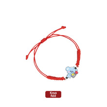 Load image into Gallery viewer, BTS BT21 Fashion Handmade Wishing Bracelet Red Black Rope Bracelet Hand Rope Couple Bracelet