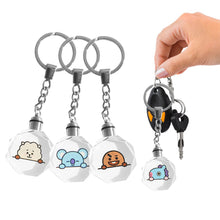 Load image into Gallery viewer, BTS BT21 Key Ring Led Light Keychain Bag Pendant Cute Accessory Decorations