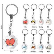 Load image into Gallery viewer, BTS BT21 Key Ring Led Light Keychain Bag Pendant Cute Accessory Decorations
