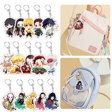 Load image into Gallery viewer, Demon Slayer Fashion Cosplay Cartoon Keychain Key Chain Ring Anime Keyring Hot Sales Bag Pendant