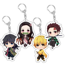 Load image into Gallery viewer, Demon Slayer Fashion Cosplay Cartoon Keychain Key Chain Ring Anime Keyring Hot Sales Bag Pendant