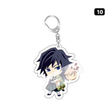 Load image into Gallery viewer, Demon Slayer Fashion Cosplay Cartoon Keychain Key Chain Ring Anime Keyring Hot Sales Bag Pendant