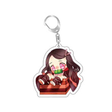 Load image into Gallery viewer, Demon Slayer Fashion Cosplay Cartoon Keychain Key Chain Ring Anime Keyring Hot Sales Bag Pendant