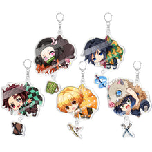 Load image into Gallery viewer, Demon Slayer Fashion Cosplay Cartoon Keychain Key Chain Ring Anime Keyring Hot Sales Key Chains