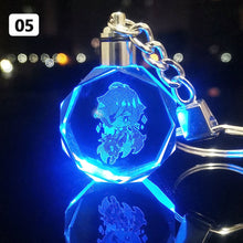 Load image into Gallery viewer, Demon Slayer Fashion Cosplay Cartoon Keychain LED Light Key Chain Ring Anime Keyring Hot Sales Key Chains