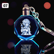 Load image into Gallery viewer, Demon Slayer Fashion Cosplay Cartoon Keychain LED Light Key Chain Ring Anime Keyring Hot Sales Key Chains