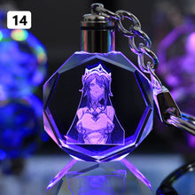 Load image into Gallery viewer, Demon Slayer Fashion Cosplay Cartoon Keychain LED Light Key Chain Ring Anime Keyring Hot Sales Key Chains