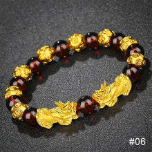 Load image into Gallery viewer, Pi Yao Obsidian Lucky Stone Bead Creative Gold Bracelet Men and Women Blessing Wristband Rich Auspicious Feng Shui Pixiu Bracelet