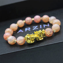 Load image into Gallery viewer, Pixiu Cracked Imitation Agate Wealth and Good Luck Bracelet Pi Yao Beads Bracelet Men Women Wristband Elastic Religious Bracelet