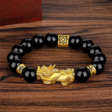 Load image into Gallery viewer, Pixiu Imitation White Jade Barrel Beads Good Luck Bracelet Pi Yao Beads Bracelet Men Women Wristband Elastic Religious Bracelet