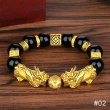 Load image into Gallery viewer, Pixiu Imitation White Jade Barrel Beads Good Luck Bracelet Pi Yao Beads Bracelet Men Women Wristband Elastic Religious Bracelet