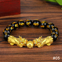Load image into Gallery viewer, Pixiu Imitation White Jade Barrel Beads Good Luck Bracelet Pi Yao Beads Bracelet Men Women Wristband Elastic Religious Bracelet