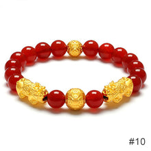 Load image into Gallery viewer, Pixiu Imitation White Jade Barrel Beads Good Luck Bracelet Pi Yao Beads Bracelet Men Women Wristband Elastic Religious Bracelet