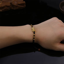 Load image into Gallery viewer, Red and Black Rope Pixiu Hand-woven Bracelet Good Luck Bracelet Pi Yao Beads Bracelet Men Women Wristband Couple Bracelet