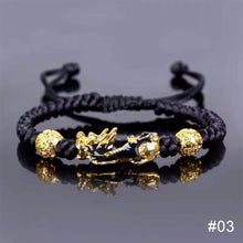 Load image into Gallery viewer, Red and Black Rope Pixiu Hand-woven Bracelet Good Luck Bracelet Pi Yao Beads Bracelet Men Women Wristband Couple Bracelet
