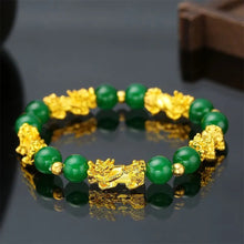 Load image into Gallery viewer, Gold Pixiu Red Agate Transport Evil Spirit Lucky Bracelet Bracelet Feng Shui Piyao Imitation Agate Elastic Couple Bracelet
