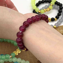 Load image into Gallery viewer, Gold Pixiu Red Agate Transport Evil Spirit Lucky Bracelet Bracelet Feng Shui Piyao Imitation Agate Elastic Couple Bracelet