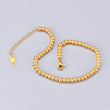 Load image into Gallery viewer, Gold Plated Non-Tarnish Lucky Ball Bracelet Titanium Steel Fashion 18k Beaded Elastic Rope Women Elegant Jewelry Accessories