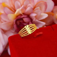 Load image into Gallery viewer, Vietnam Alluvial Gold All Over The Sky Star Han Edition Opening Adjustable Forefinger Female Flower Butterfly Ring Jewelry