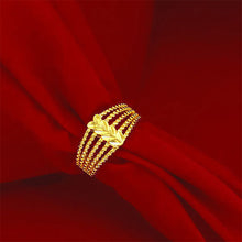 Load image into Gallery viewer, Vietnam Alluvial Gold All Over The Sky Star Han Edition Opening Adjustable Forefinger Female Flower Butterfly Ring Jewelry