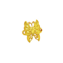 Load image into Gallery viewer, Vietnam Alluvial Gold All Over The Sky Star Han Edition Opening Adjustable Forefinger Female Flower Butterfly Ring Jewelry