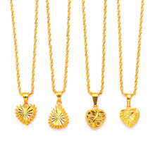 Load image into Gallery viewer, Gold Necklace Pawn Female Water Wave Chain Gold-plated Copper Creative Love Heart Pendant Necklace Gold Jewelry Pendant Necklace