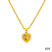 Load image into Gallery viewer, Gold Necklace Pawn Female Water Wave Chain Gold-plated Copper Creative Love Heart Pendant Necklace Gold Jewelry Pendant Necklace