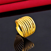 Load image into Gallery viewer, Alluvial Gold Ring Female Frosted Imitation Finger Hollow-out Adjustable Opening Long Ring Creative Jewelry Accessories