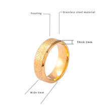 Load image into Gallery viewer, Simple Gold Ring Dull Polish Wedding Couple Ring Matte Fashion Stainless Steel Ring for Women Jewelry Casual Hand Accessories