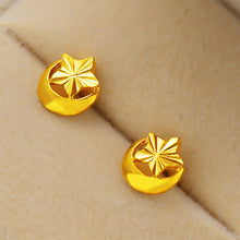 Load image into Gallery viewer, Saudi Gold Rose Hollow-out Ear Stud Fashion Female Simple Love Heart Design Earrings Gold Clover Jewelry Women Accessories